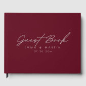 Livre D'or Modern & Minimalist Maroon Script  Wedding (Recto)