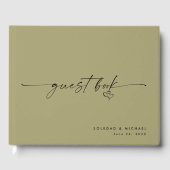Livre D'or Modern Minimalist Sage Script Wedding  (Recto)