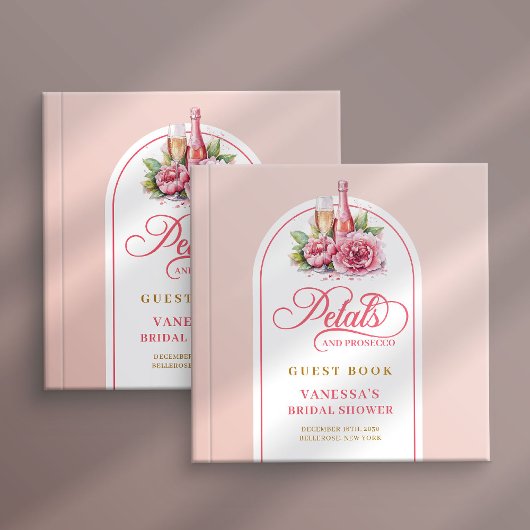 Livre D'or Modern trendy blush and gold petals prosecco