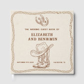 Livre D'or Modern Western Horseshoe Initials Cowboy Wedding (Recto)