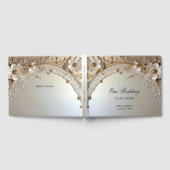 Livre D'or Modern White Flowers Pearls Guest Book (Complet)