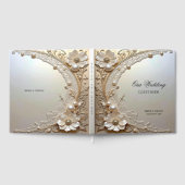 Livre D'or Modern White Flowers Pearls Guest Book (Complet)