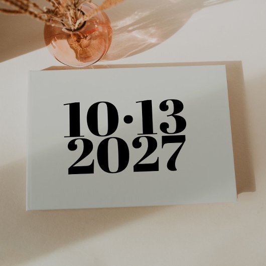 Livre d'or moderne blanc cassé pour mariage avec é