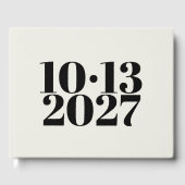 Livre d'or moderne blanc cassé pour mariage avec é (Recto)