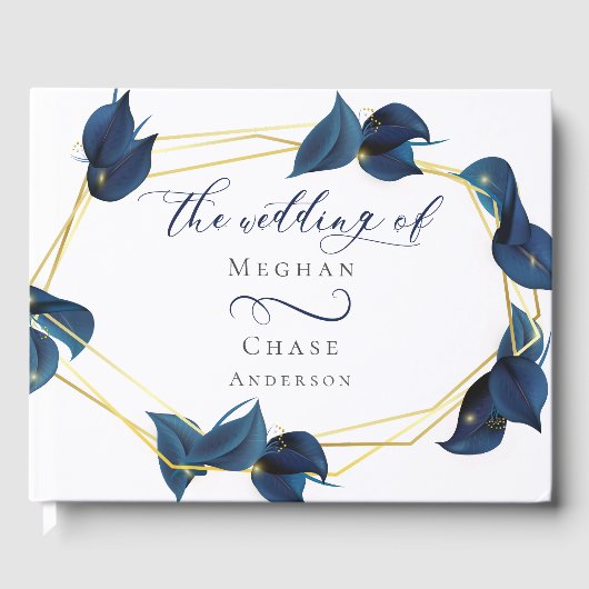 Livre d'or Moderne Bleu Indigo Foncé et Or (Recto)