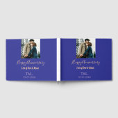 Livre D'or Moderne boho joyeux anniversaire ajouter nom bleu  (Complet)