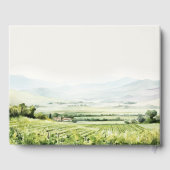 Livre D'or Moderne Chic Aquarelle Vignoble Paysage Mariage (Verso)
