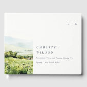 Livre D'or Moderne Chic Aquarelle Vignoble Paysage Mariage (Recto)