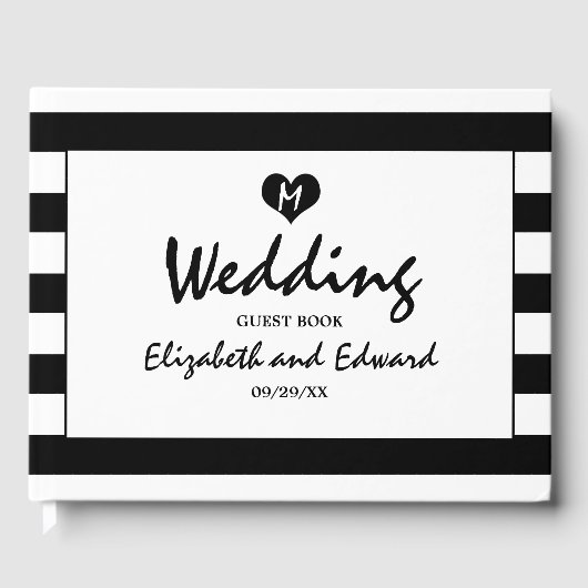 Livre D'or Moderne Chic Mariage noir et blanc (Recto)