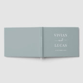 Livre D'or Moderne Dusty Blue Formal Minimal Mariage (Complet)