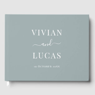 Livre D'or Moderne Dusty Blue Formal Minimal Mariage