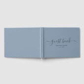Livre D'or Moderne Dusty Blue Minimalist Script Mariage invit (Complet)