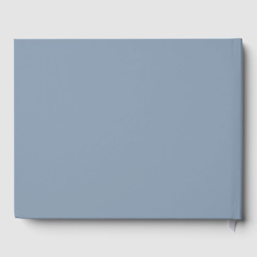 Livre D'or Moderne Dusty Blue Minimalist Script Mariage invit (Verso)