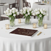 Livre D'or Moderne Elegant Brown Monogramme Mariage de callig