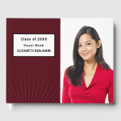 Livre D'or Moderne Elégant Graduation Photo Rouge Custom (Recto)