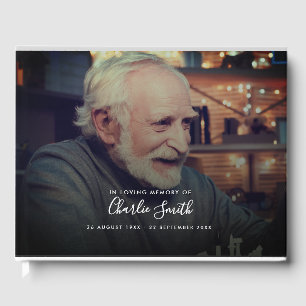 Livre D'or Moderne En Mémoire Amoureuse 2-Photo Funérailles