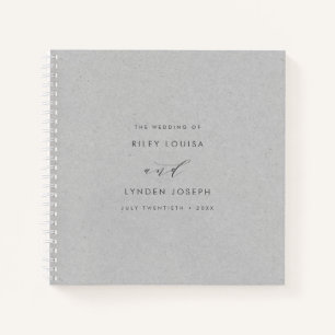 Livre d'or moderne Faux Textured Grey Paper Budget