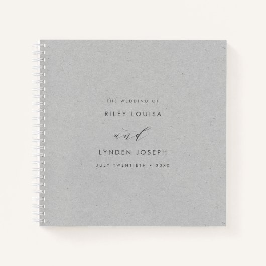 Livre d'or moderne Faux Textured Grey Paper Budget (Devant)