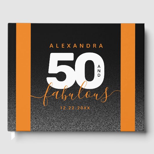 Livre D'or Moderne Girly Orange 50 et fabuleux (Recto)