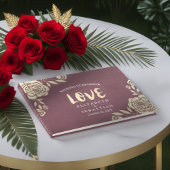 Livre d'or moderne mariage Rose Bourgogne Rouge