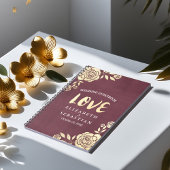 Livre d'or moderne mariage Rose Bourgogne Rouge
