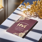 Livre d'or moderne mariage Rose Bourgogne Rouge