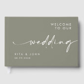 Livre d'or moderne Mariage vert Foil (Recto)