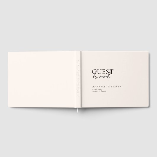 Livre D'or Moderne, Minimal, Beige, Mariage (Complet)