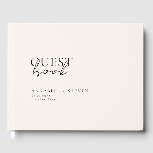 Livre D'or Moderne, Minimal, Beige, Mariage (Recto)