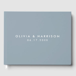 Livre D'or Moderne minimaliste Dusty Bleu Simple Mariage