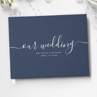 Moderne minimaliste élégant Mariage bleu marine ch