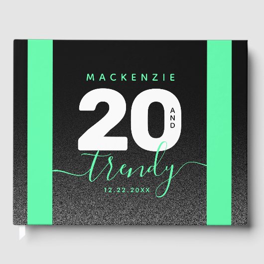 Livre D'or Moderne Mint Green 20 et tendance (Recto)