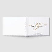 Livre D'or Moderne Monogramme Or Écriture Nom Blanc (Complet)