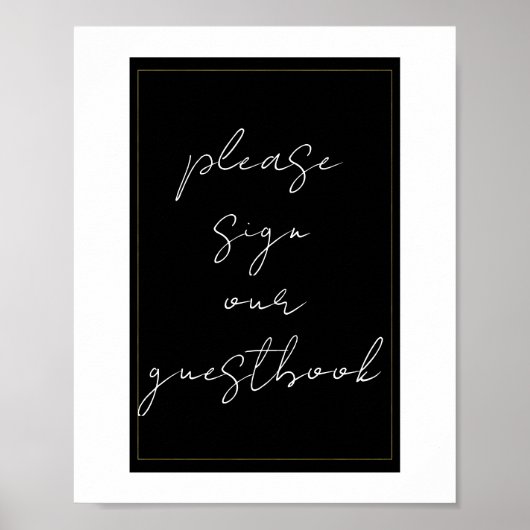 Livre d'or moderne noir blanc or (Devant)