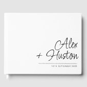 Livre D'or Moderne Personnalisé Avec Nom Mariage Calligraphie (Recto)