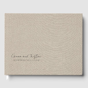 Livre D'or Moderne personnalisé gris argent faux lin