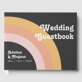 Livre d'or moderne Retro 70's Rainbow Dark Mariage (Recto)
