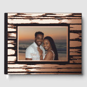 Livre d'or moderne Rose Gold Foil Guestbook Beach  (Recto)