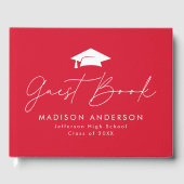 Livre D'or Moderne Script Red Photo Graduation (Recto)