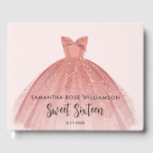 Livre D'or Moderne Sweet 16 Script Robe Anniversaire Personna (Recto)
