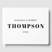 Livre D'or Moins chic noir et blanc Monogramme Mariage gras (Recto)