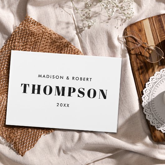 Livre D'or Moins chic noir et blanc Monogramme Mariage gras