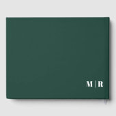 Livre D'or Monogram Bold Modern Simple Emerald Green Mariage (Verso)