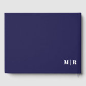 Livre D'or Monogram Bold Modern Simple Navy Mariage bleu (Verso)