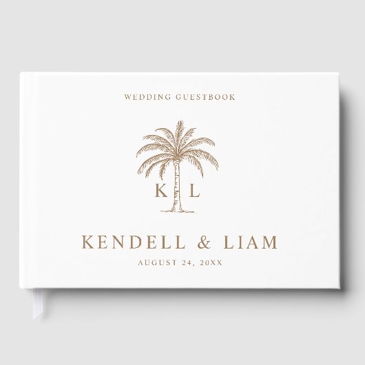 Livre D'or Monogram Wedding Logo Palm Tree (Recto)