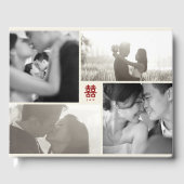 Livre D'or Monogramme 4 Photo Collage Mariage chinois moderne (Recto)