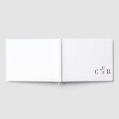 Livre D'or Monogramme blanc botanique simple Mariage initial (Complet)