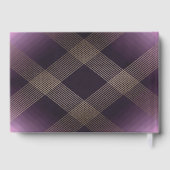 Livre D'or Monogramme calligraphié violet déco or classique (Verso)