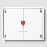 Livre D'or Monogramme Coeurs de jeu Mariage de carte<br><div class="desc">Un monogramme unique coeurs jouant style carte mariage design. Un design impressionnant qui utilise des éléments de jeu de cartes pour créer un design de papeterie mariage unique. Un élégant monogramme de mariage de coeur rouge. Un modèle de livre d'hôtes mariage de cartes à jouer avec des éléments modernes. Des...</div>