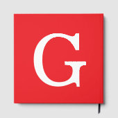 Livre D'or Monogramme de lettre initiale rouge blanc simple (Verso)